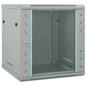 vidaXL omara za omrežje s shranjevanjem Siva 60 x 60 x 65 cm Jeklo