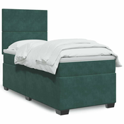 vidaXL vidaXL Box spring postelja z vzmetnico temno zelena 80x200 cm žamet, (21307581)
