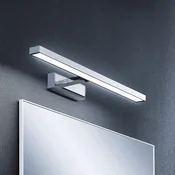 Lindby LED ogledalo Jukka, 60 cm, krom, kovina, IP44 - Kopalnica - Sodobni - bela, krom - Aluminij