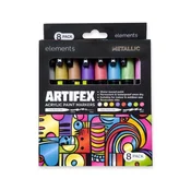 Rayher. Akrilni flomastri Elements Artifex, metallic, set 8, 2-3mm