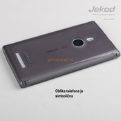 JEKOD silikonski ovitek Nokia Lumia 930 prozorno črn TPU/TB + Zaščitna folija