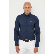 Pamucna košulja Gant za muškarce, boja: tamno plava, slim, o button-down ovratnikom