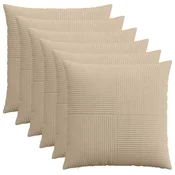 vidaXL Prevleka za blazino 6 pcs ALMELO Taupe 55 x 55 cm korduroy
