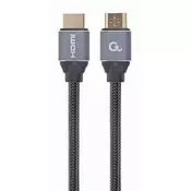GEMBIRD - MONITOR Cable, Premium Series, High speed HDMI 4K with Ethernet, HDMI/HDMI M/M, Copper AWG28, Gold Plated, Braided, 3m