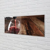 tulup.si Slika na akrilnem steklu Plošče vino steklo 140x70 cm 4 obešalnika
