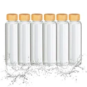 Northix 6x steklenica za pijačo 500 ml z bambusovim pokrovom