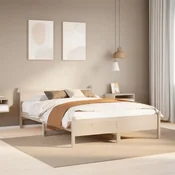 shumee vidaXL Posteljni okvir brez vzmetnice 135x190 cm masiven borov les