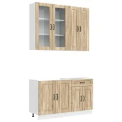 vidaXL Set omar s predalom s polico 4 pcs Sonoma hrast Inženirski les