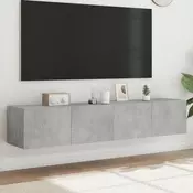 Vidaxl vidaXL Stenske TV omarice z LED osvetlitvijo, 2 kosa, betonsko sive, 80x35x31 cm