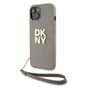 DKNY DKNY zapestni trak z logotipom - ohišje za iPhone 15 Plus (bež)