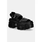 New Rock sandale za žene od kože ANTIK NEGRO, ITALI NEGRO, TANK CASCO LATE