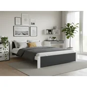 Postelja IKAROS 120 x 200 cm, antracit/bela Posteljno dno: Z lamelno posteljno dno, Vzmetnica: Vzmetnica Deluxe 10 cm