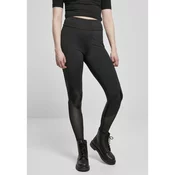 Womens Highwaist Mixed Tech Leggings Black/Black