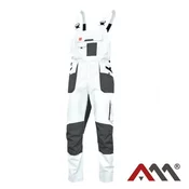 Art.mas Delovne hlače z oprsnikom Classic Stretch Slim bele 50