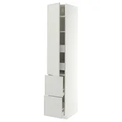 METOD / MAXIMERA Vis.el. s polic/4fiok/vrat/2front, bela/Aspudden svetlosiva, 40x60x220 cm