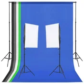 Vidaxl Komplet za foto studio z lučmi in ozadjem