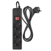Emos P54214 Prenapetostna zaščita – 3 vtičnice, 1,5 m, črna (P54214)