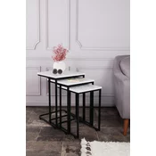 Lessentiel Maison Set klub stolova, 3 komada Ce Metal Zigon Belo-Crni