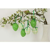 Autronic jajce zelena plastika 6 cm, okras za obešanje, cena za komplet 6 kosov VEL5029