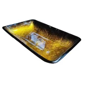 STEKLENI UMIVALNIK 56x36x9,5 cm PUST, zlata Carezza