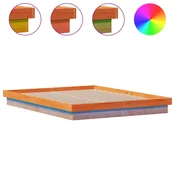 Vidaxl LED posteljni okvir voščeno rjav 160x200 cm trdna borovina