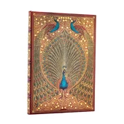 Paperblanks Hafiz’s Peacocks, brezčrtni, midi, trde platnice