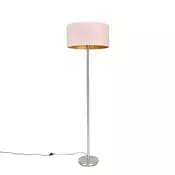 Stoječa svetilka jeklo z roza odtenkom 50 cm - Simplo