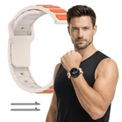 Pašček za Huawei Watch GT2 GT3 GT4 GT5 Pro GT2e 2e 46 mm, bež, 22 mm