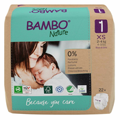 Bambo Nature plenice Newborn 1, 2-4 kg, 22 kos, paper bag 1000021511