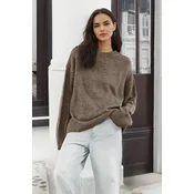 Trendyol Mink Wide Pattern Crew Neck Knitwear Sweater