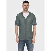 Green mens knitted shirt ONLY & SONS Diego