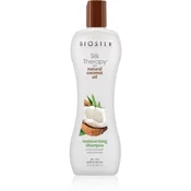 BioSilk Silk Therapy Organic Coconut Oil Moisturizing Shampoo negovalni šampon z vlažilnim učinkom 355 ml