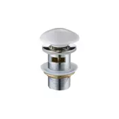 Mexen klik-klak okrugli cep s preljevom, bijeli keramicki - 79920-25