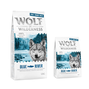 12kg Wolf of Wilderness + 100g Snack Explore the Wide Acres piletina gratis! - Blue River - piletina iz slobodnog uzgoja i losos