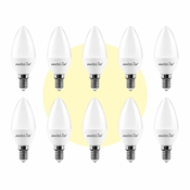 10x LED žarnica - sijalka E14 C30 4W (35W) 323 lm toplo bela 3000K