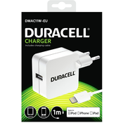 Duracell Punjač – Uni 1xUSB + Lightning cable – 2.4A - White
