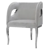 Casa Padrino luxury velvet armchair gray/silver 78 x 55 x H. 59 cm - Living room armchair - Hotel armchair - Luxury living room furniture - Living room furnishings - Luxury furnishings
