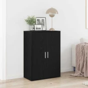 vidaXL stranska omara črni hrast 60x31x84 cm inženirski les
