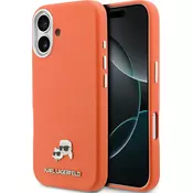 Karl Lagerfeld PU Karl and Choupette Heads zatiči MagSafe zadnji pokrov za iPhone 17 Orange
