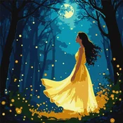 Rayher. Slikanje po številkah, Girl among fireflies, 30x30cm