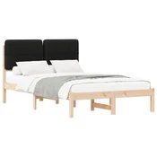 Vidaxl Posteljni okvir z oblazinjenim vzglavjem Črna 120 x 200 cm