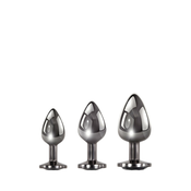 Evolved Black Gem - kovinski analni dildo (črno-srebrni)