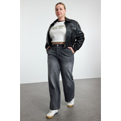 Trendyol Curve Anthracite High Waist Wide Leg Plus Size Jeans