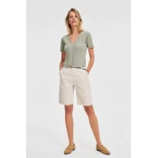 Marisse Beige Cotton Shorts With A Belt