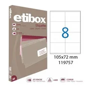 Univerzalne etikete 105x72mm Etibox A4 100 listov