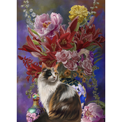 Sunsout - Puzzle Nene Thomas: Cats and Flowers four Chinoiserie - 500 kosov