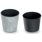 Prosperplast OKROGEL LONEC Z UČINKOM BETONA 25X25 CM SIVA VRTNA POKROV ZA BALKONSKI LONEC