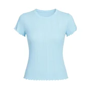 cfab Majica za spanje Soft Touch Jacquard Tee nebeško modra