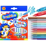 BAMBINO Brokatowe FLAMASTRY Mazaki 12 Kolorów ZŁOTY Srebrny