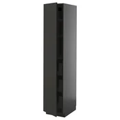 METOD / KNIVSHULT Visoki element s fiokama, Crnosiva/Nickebo boja antracita, mat, 40x60x200 cm